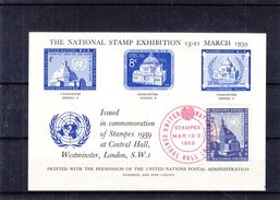 Nations Unies - Feuillet Remis Lors De L'expo Stampex De 1959 à Londres - - Oblitérés