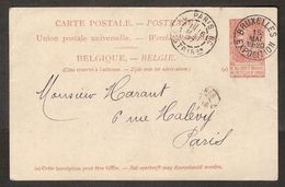 Postkaart Van Nr. 57 Met ZELDZAME Stempel BRUXELLES (EXPOSITION) Dd. 15/5/1897 ; Staat Zie 4 Scans ! Inzet Aan 30 € - Herdenkingsdocumenten