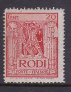 Italy-Colonies And Territories-Aegean General Issue-Rodi S58 1932 Pictorials Perf 14 20c Red MH - General Issues