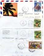 Lot De 8 Lettres Entières De Polynésie Avec Cad Et Flammes (2 Scans) - Lot 12 - Collections, Lots & Séries