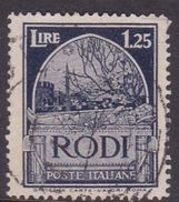 Italy-Colonies And Territories-Aegean General Issue-Rodi S62 1932 Pictorials Perf 14 Lire 1.25 Blue Used - Algemene Uitgaven