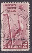 Italy-Colonies And Territories-Aegean General Issue-Rodi S75 1934 Football World Championship 20c Red Brown Used - Amtliche Ausgaben