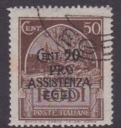 Italy-Colonies And Territories-Aegean General Issue-Rodi S123 1943 Pro Assistenza Egeo,50c+50c Dark Brown, Used - Emisiones Generales