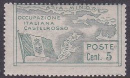 Italy-Colonies And Territories-Castelrosso S10 1923 Italian Occupation 5c Green MNH - Algemene Uitgaven