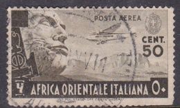 Italy-Colonies And Territories-Italian Eastern Africa AP2 1938 Air Post 50c Brown Olive Used - Emisiones Generales