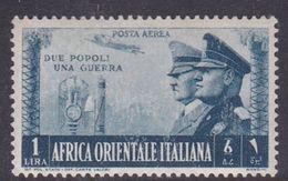 Italy-Colonies And Territories-Italian Eastern Africa AP21 1941 Air Post 1 Lira Blue Gray MH - General Issues