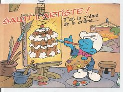 Les Schtroumpfs De Peyo. "Salut L'Artiste" . Schtroumpf Et Peinture De Baba Au Schtroumpf. - Johan Et Pirlouit