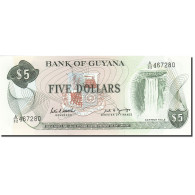 Billet, Guyana, 5 Dollars, 1966, 1989, KM:22e, NEUF - Guyana