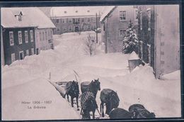 La Brévine, Hiver 1906-07, Attelage De 6 Chevaux Pour Tirer Le Triangle à Neige (120) - La Brévine