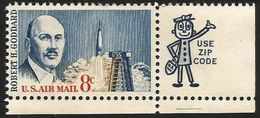 USA - 1964 Robert Goddard Airmail Zip Single (LR) MNH **  Sc C69 - 3b. 1961-... Ungebraucht