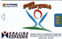 BOSNIA - Republica Srpska Telecard, Krajina/Kopaonik, Sample No Chip And No CN - Bosnie