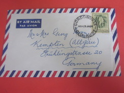 Océanie Gordonvalle Old Australia 1952-65 Elizabeth II:Ed.Pré-décimales Lettre-By Air Mail Par Avion Via Aéra,Germany - Storia Postale