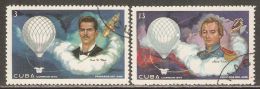 1970 Mi# 1586-1587 Used - Aviation Pioneers / Balloons /  Space - Oblitérés