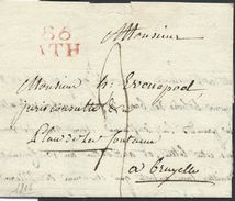 L Datée De Leuze Marque Rouge 86/ATH Pour Bruxelles - 1794-1814 (Französische Besatzung)