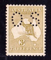 Australia 1915 Kangaroo 3d Olive 3rd Wmk Die 1 Perf OS MNH - Neufs