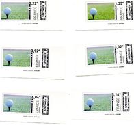 Serie De 6 Tarifs 2009 Timbres Specimens Mon Timbre En Ligne Autocollant Theme Sport Golf - Printable Stamps (Montimbrenligne)