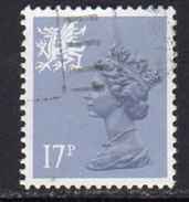 GB Wales 1971-93 17p Grey Blue Type II Questa Regional Machin, Used, SG 44Ea - Wales