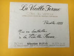 4788 - La Vieille Ferme 1986 Côtes Du Ventoux Sélection DIVO - Côtes Du Ventoux