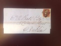 Great Britain 1841 1d Red SG8 On Waterford-Dublin Cover - Briefe U. Dokumente