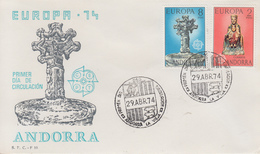 Enveloppe  FDC  1er  Jour   ANDORRE     Paire    EUROPA     1974 - Altri & Non Classificati