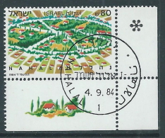 1984 ISRAELE USATO VILLAGGI COOPERATIVI MOSHAV CON APPENDICE - T13-3 - Used Stamps (with Tabs)