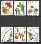 ISRAEL 2002 - MONTHS OF THE YEAR - LOT OF 6 DIFFERENT - OBLITERE USED GESTEMPELT USADO - Usados (sin Tab)