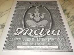 ANCIENNE PUBLICITE PERLES INDRA 1914 - Other & Unclassified