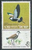 1975 ISRAELE USATO UCCELLI 1,70 CON APPENDICE - T18-4 - Used Stamps (with Tabs)