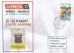 NIMES-MADRID 2017 (LA VUELTA), Andorra, Etapa 22 De Agosto 2017,sobre Especial De Andorra,equipo Ciclista Trek-Segafredo - Covers & Documents