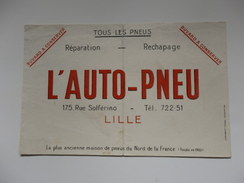 Buvard Sur L'auto-pneu 175, Rue Solférino à Lille (59). - Automobile