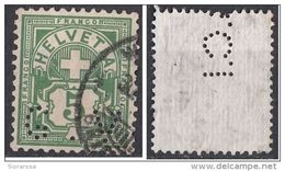 115 Svizzera 1905 Perforè Perfin Perforato Helvetia Suisse - Perforés