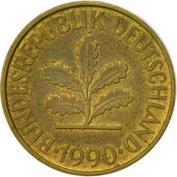 Monnaie, République Fédérale Allemande, 10 Pfennig, 1990, Berlin, TTB+, Brass - 10 Pfennig