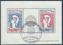 1982 FRANCIA USATO FOGLIETTO PHILEXFRANCE ANNULLO FDC - EDV5-10 - Afgestempeld
