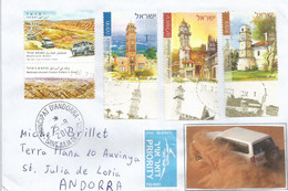 Israel's Negev Desert & Ottoman Clock Towers, Letter Israel Sent To ANDORRA, With Arrival Postmark - Brieven En Documenten
