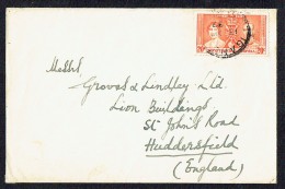 George VI Coronation 20 C SG 129 On Letter To UK - Kenya, Ouganda & Tanganyika
