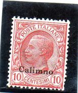 P - 1912 Italia - Calimno - Francobollo D'Italia Del 1901/11 Soprastampato (linguellato) - Egeo (Calino)