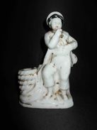 Ancien Encrier En Porcelaine De Vieux Paris Marin Debout Cordage XIX ème - Encriers