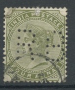 INDE ANGLAISE (GB) - VITORIA - N° Yt 39 Obli. PERFORÉ "RB" - 1858-79 Kolonie Van De Kroon