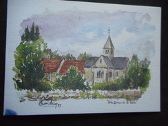 CP - Abbaye NOTRE DAME  DE LA ROCHE - LEVIS ST NOM - Aquarelle MC GRISON - Le Mesnil Saint Denis