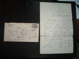 LETTRE TP 7 OBL.2 I HO H 1881 + ST PETERSBOURG GRANDE MAISON DE BLANC A. LAFONT + OBL. Perlée Bleue 17 JUIN 81 ETRANGER - Briefe U. Dokumente