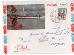 TAHITI - Lettre Illustrée Envoi Par Avion . Cachet " Poste Aux Armées " - Briefe U. Dokumente