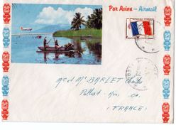 TAHITI - Lettre Illustrée Envoi Par Avion . Cachet " Poste Aux Armées " - Lettres & Documents