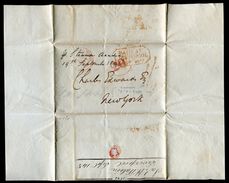 GB LIVERPOOL TRANSATLANTIC MARITIME SHIP MAIL NEW YORK 1843 - ...-1840 Prephilately