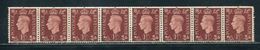 GB GEORGE 6TH COIL STRIP VARIETY DOUBLE PERFORATIONS 1941 - Unused Stamps