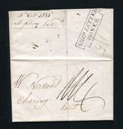 GREAT BRITAIN FRANCE SHIP LETTER DOVER BOULOGNE SHOES CHARING KENT 1835 - ...-1840 Prephilately