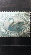 RARE WESTERN AUSTRALIA TWO PENCE BLUE USED STAMP TIMBRE - Gebruikt
