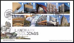 GROSSBRITANNIEN GRANDE BRETAGNE GB 2017 LANDMARK BUILDINGS SET 10V. FDC SG 3973-82 MI 4064-73 YT 4467-76 SC 3624-33 - 2011-2020 Decimal Issues