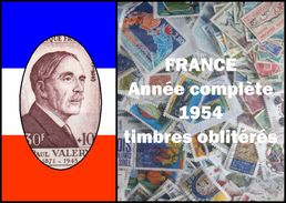 France Année Complète 1954 Oblitérés Cachets à Date - 1950-1959