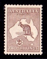 Australia 1916 Kangaroo 2/- Brown 3rd Watermark MH - Neufs