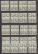 Greenland 1950 King Frederik IX, 1øre, Mi 28 - 20 X Bloc Of Four, Canclled(o) - Gebraucht